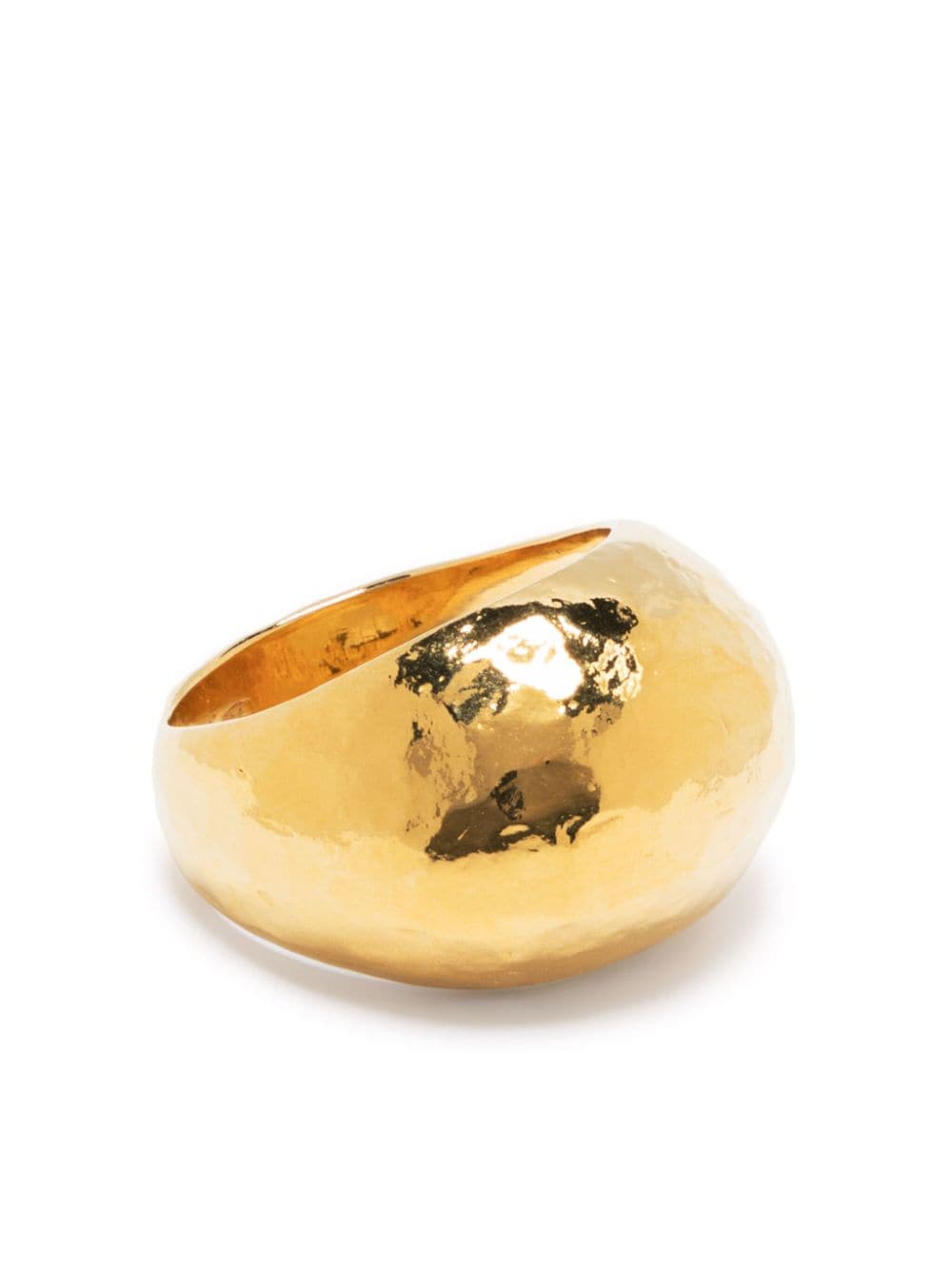 Wouters & Hendrix Hammered Dome Ring In Gold