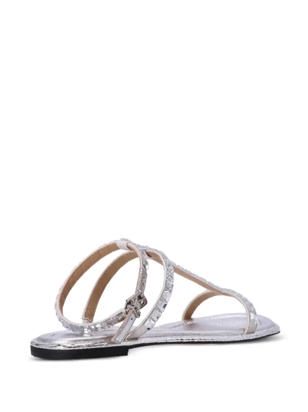 Michael Kors Celia crystal-embellished Sandals | Silver | FARFETCH UZ