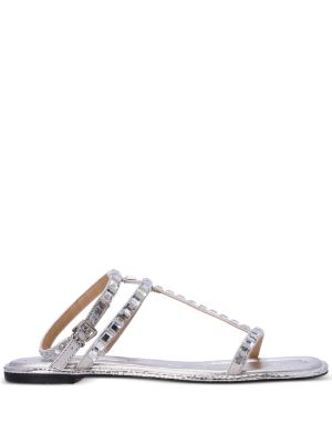 Michael kors clearance silver flip flops