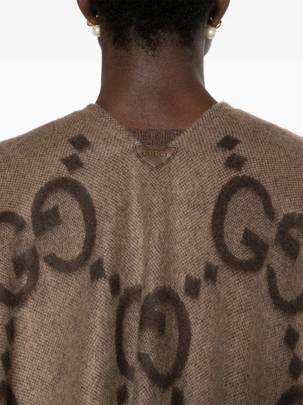 Gucci Omkeerbare Jumbo kasjmier cape Bruin