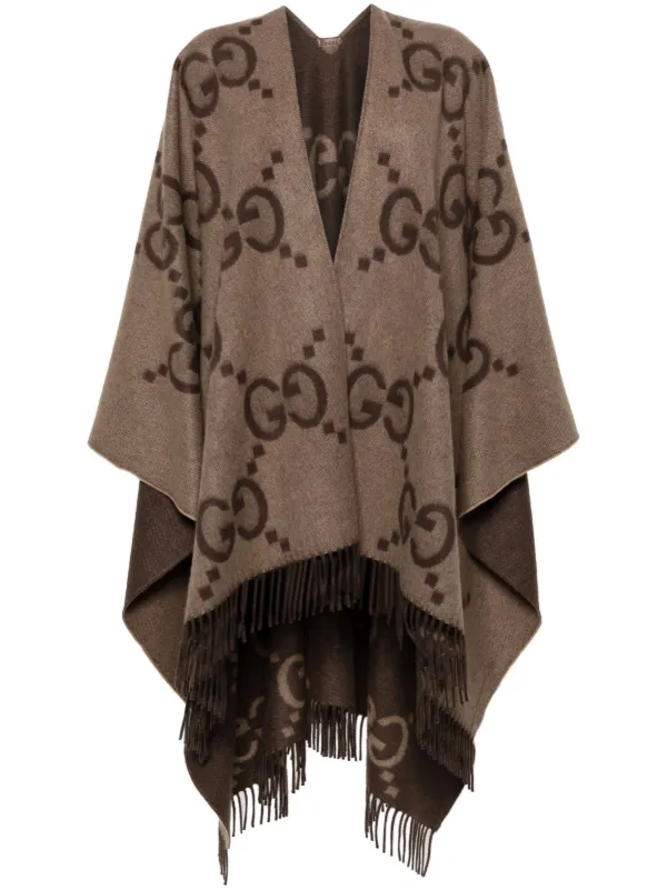 Gucci Jumbo GG-jacquard Cashmere Cape - Farfetch