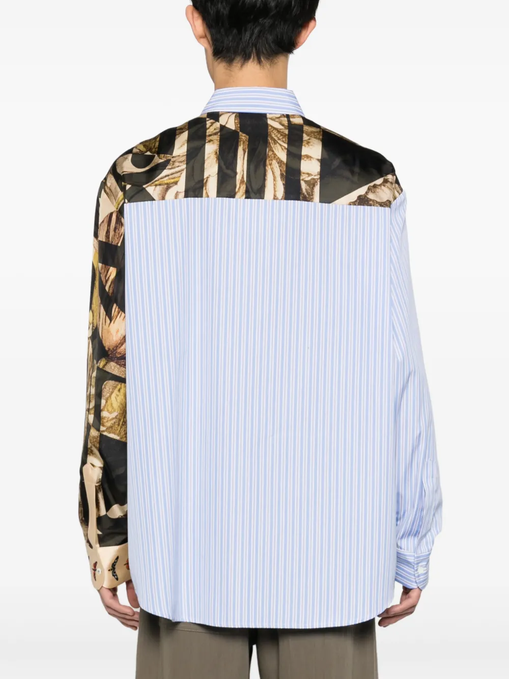 Shop Pierre-louis Mascia Alotho Patchwork Shirt In Blue