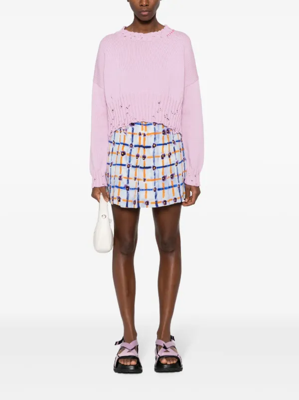 【MARNI】マルニ SARABANDプリント ミディスカート(ブルー) Marni Saraband プリント シルクスカート | ブルー | FARFETCH JP