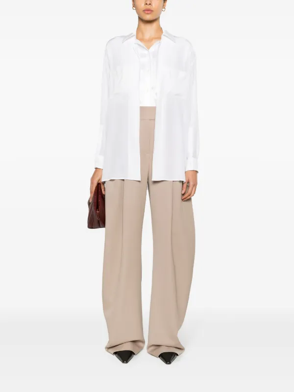 Burberry Pre-Owned logo-patch Layered Silk Shirt | White