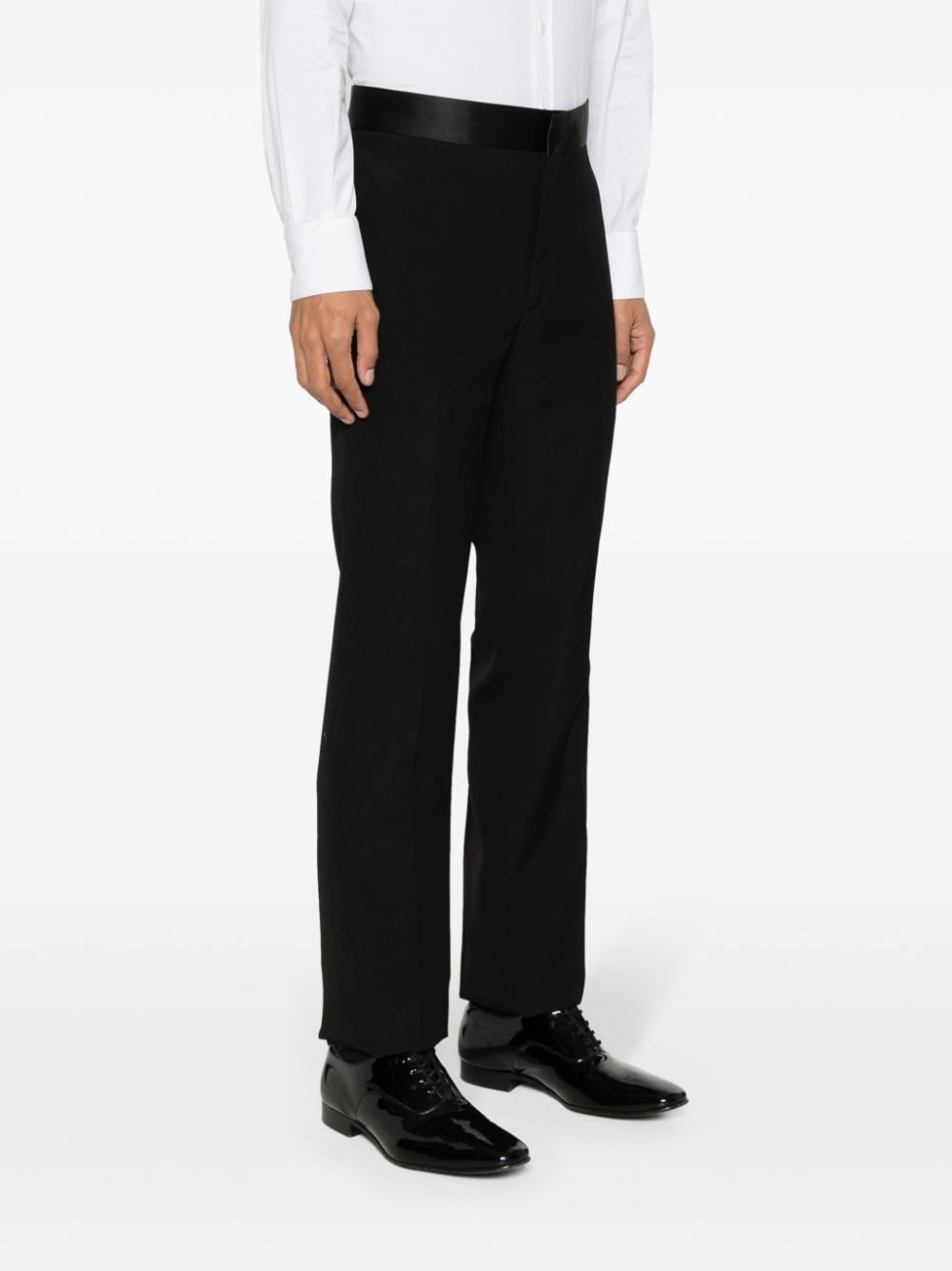 Shop Givenchy Straight-leg Wool Trousers In Black