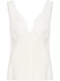 Jil Sander V-neck textured top - White