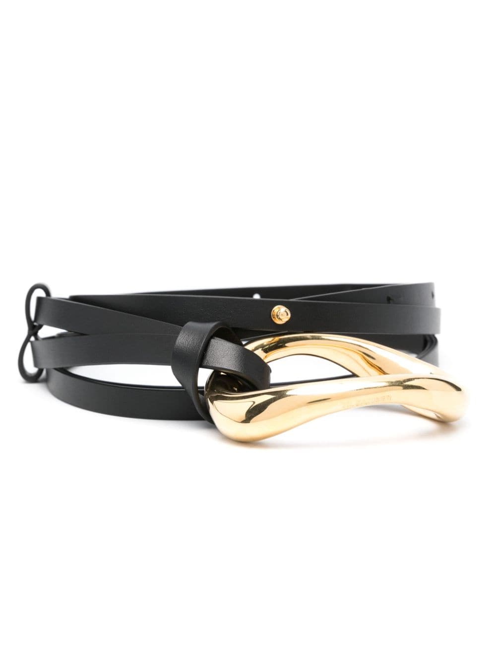 Jil Sander ring-buckle double-strap belt - Zwart
