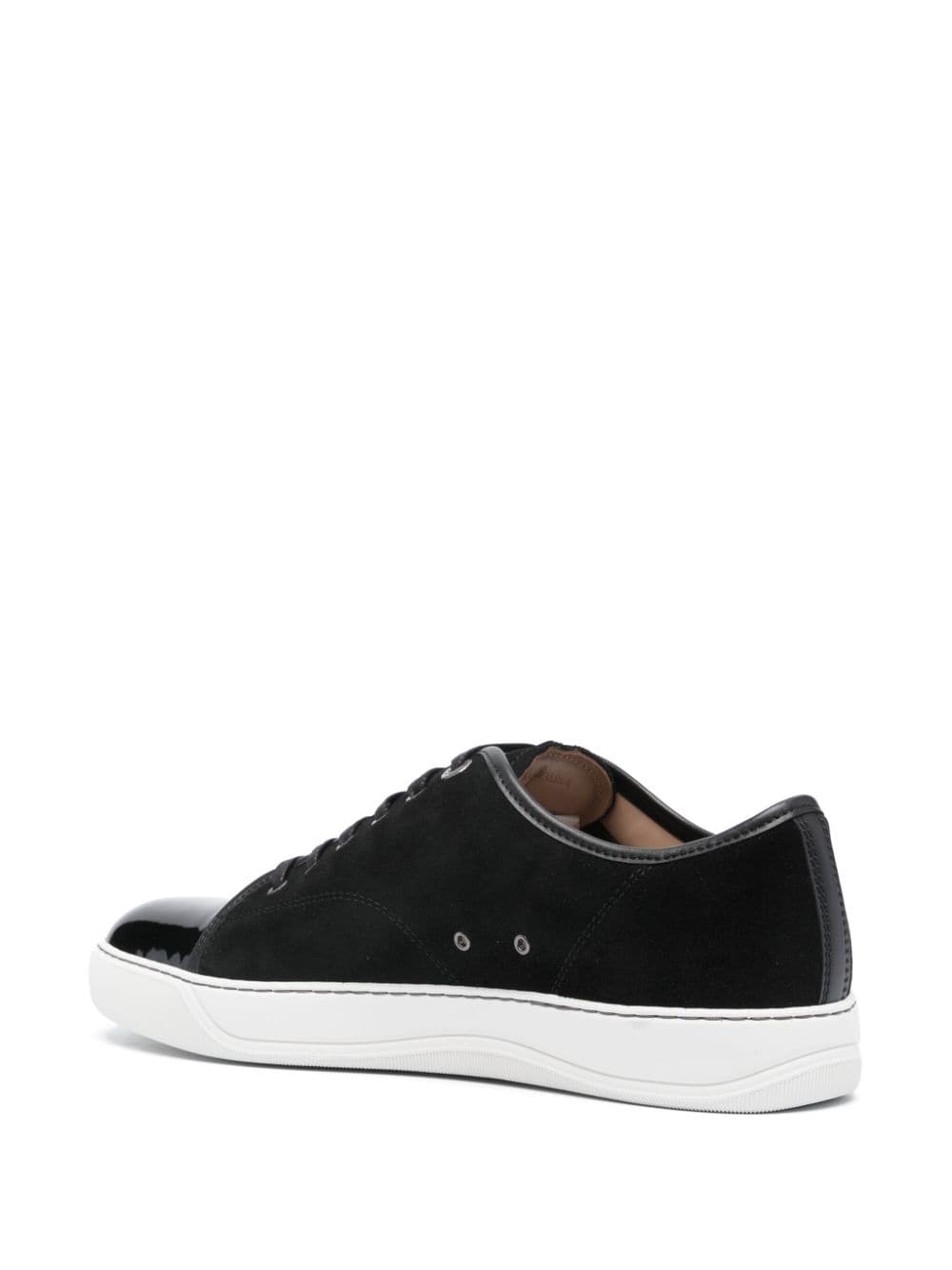 Shop Lanvin Dbb1 Leather Sneakers In Black
