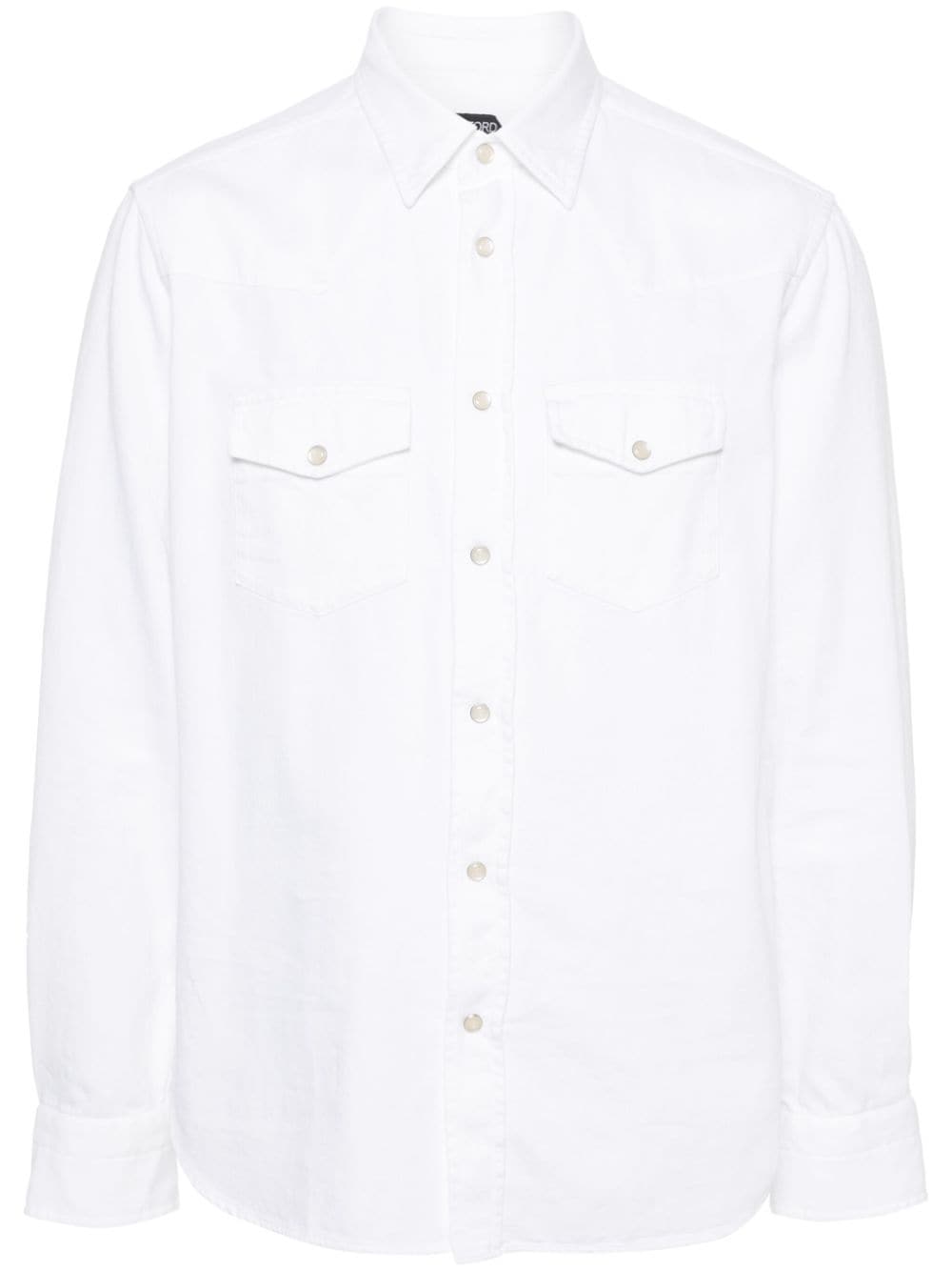 Image 1 of TOM FORD western-style panelled cotton shirt