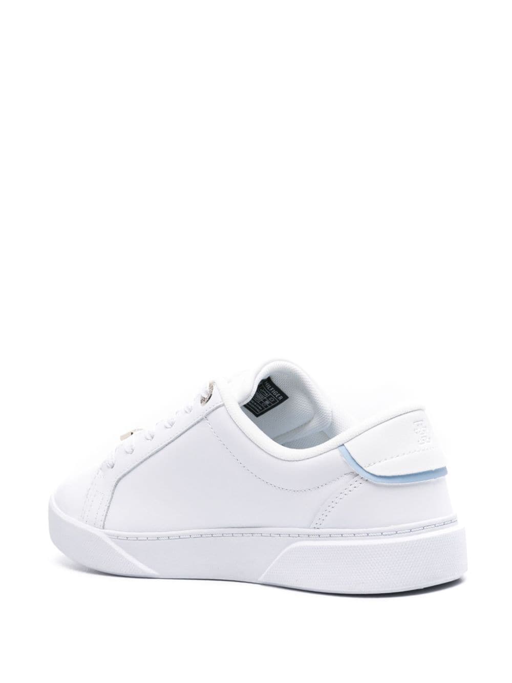 Shop Tommy Hilfiger Court Panelled Leather Sneakers In White
