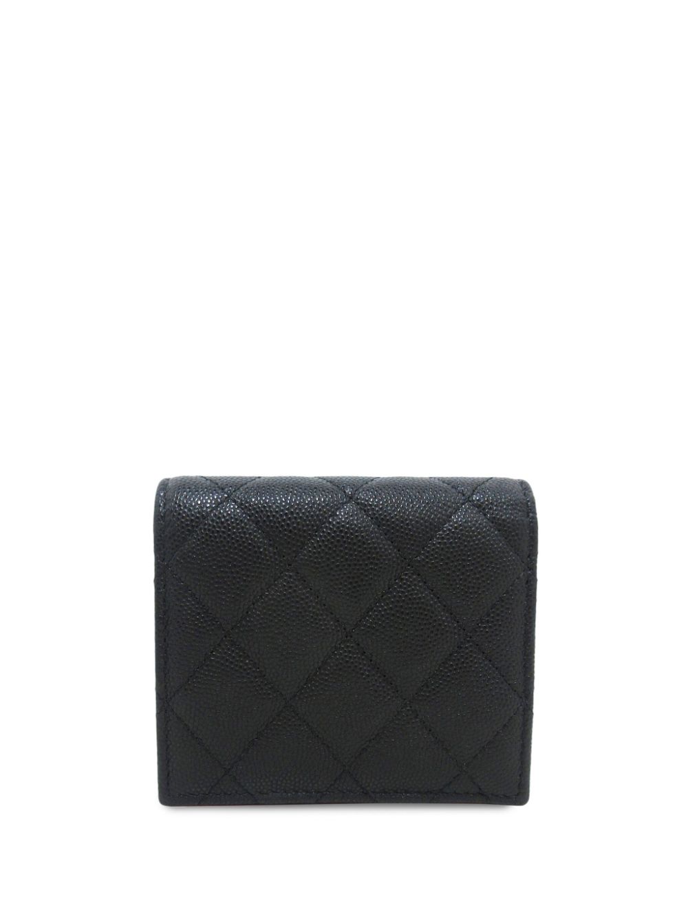 CHANEL Pre-Owned 2021-2023 small CC diamond-quilted wallet - Zwart