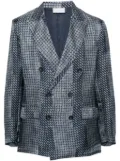 Pierre-Louis Mascia abstract-print silk blazer - Blue