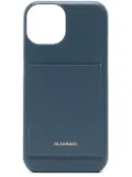 Jil Sander logo-stamp leather iPhone 13 PRO case - Blue