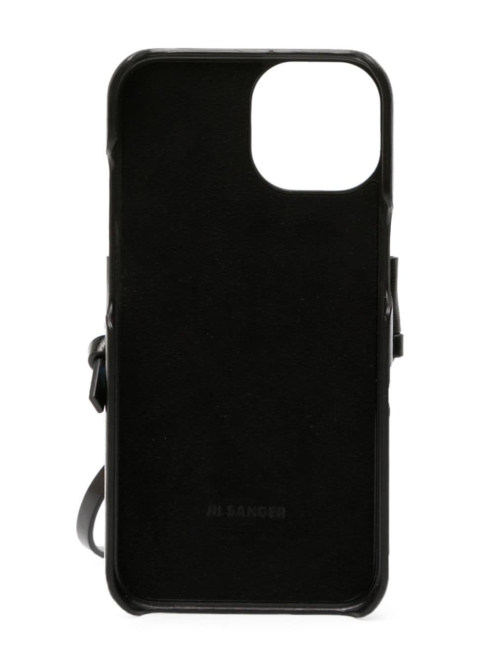 Shop Jil Sander Logo-stamp Leather Iphone 13 Pro Case In 黑色