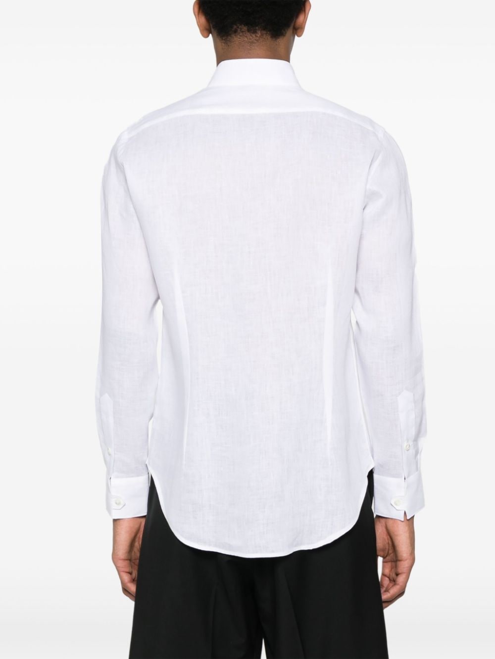 Shop D4.0 Slub Linen Shirt In Weiss