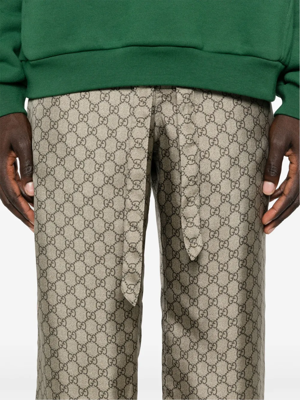 Gucci GG Supreme-print Silk Trousers - Farfetch 