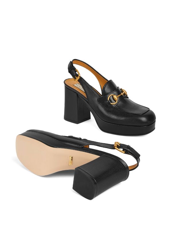 Gucci high 2024 heel loafers