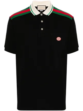 Gucci Black Authentic Polo Golf Classic cotton outlet Shirt Size L Euro vtg og $700