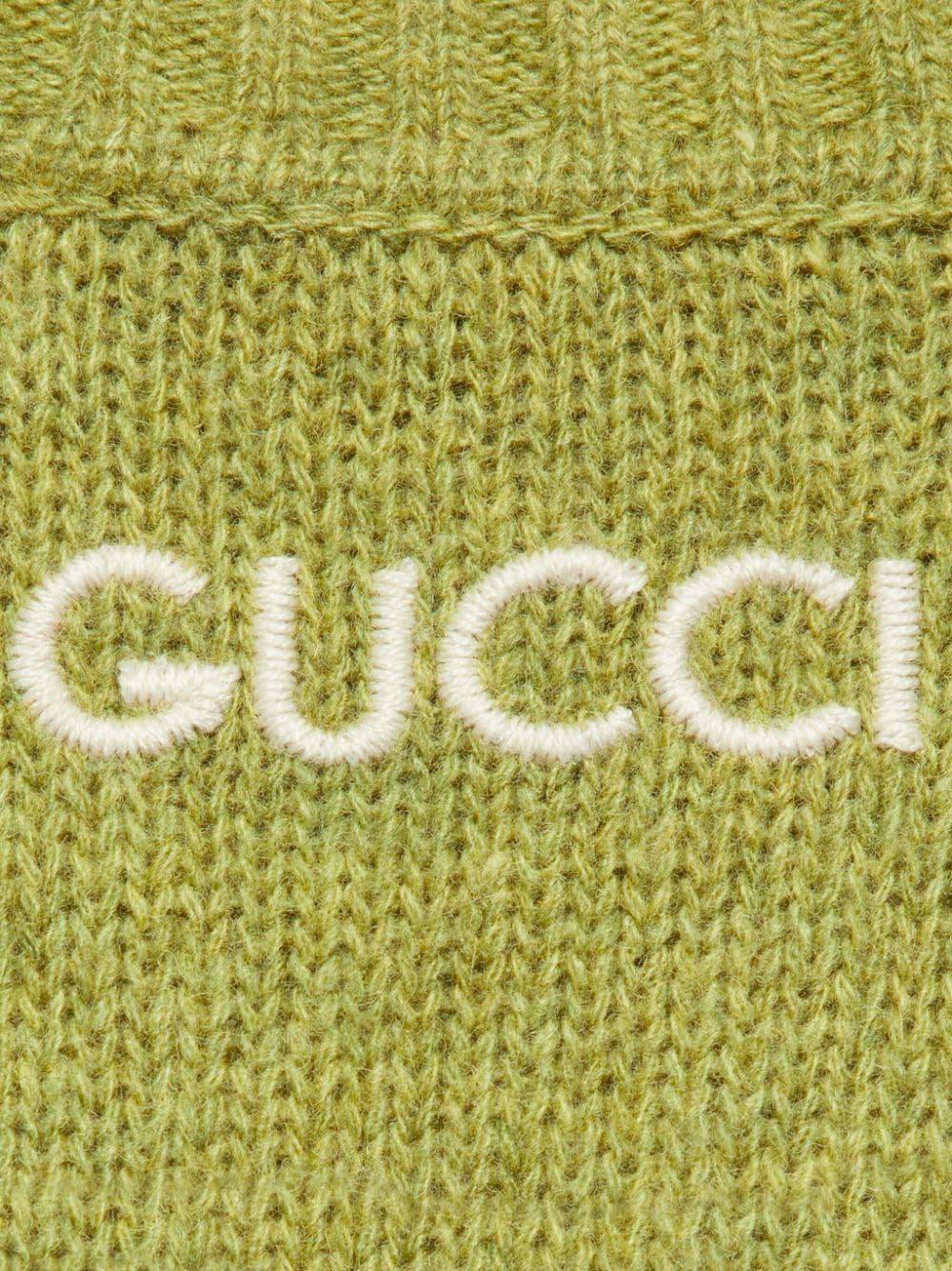 Shop Gucci Logo-embroidered Wool Jumper In Green