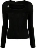 Coperni cut-out ribbed-knit top - Black