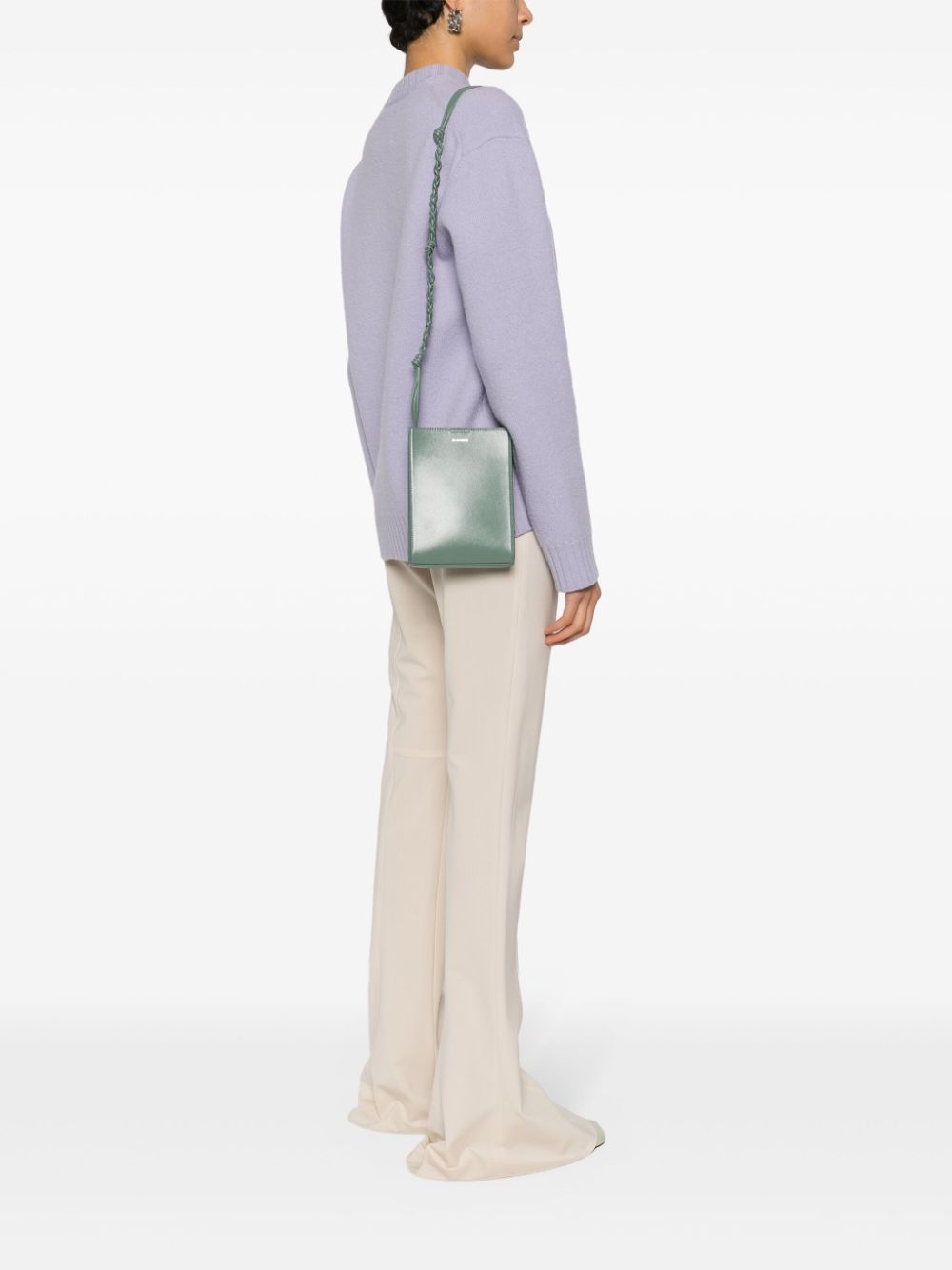 Jil Sander Tangle leren crossbodytas Groen