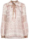 Pierre-Louis Mascia graphic-print silk blouse - Neutrals