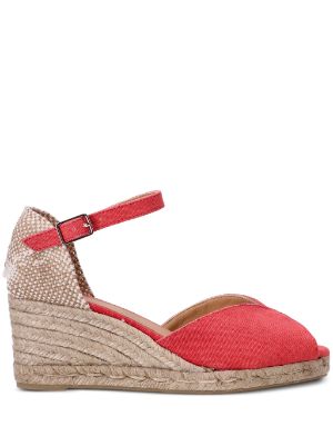 Red 2025 espadrille wedges