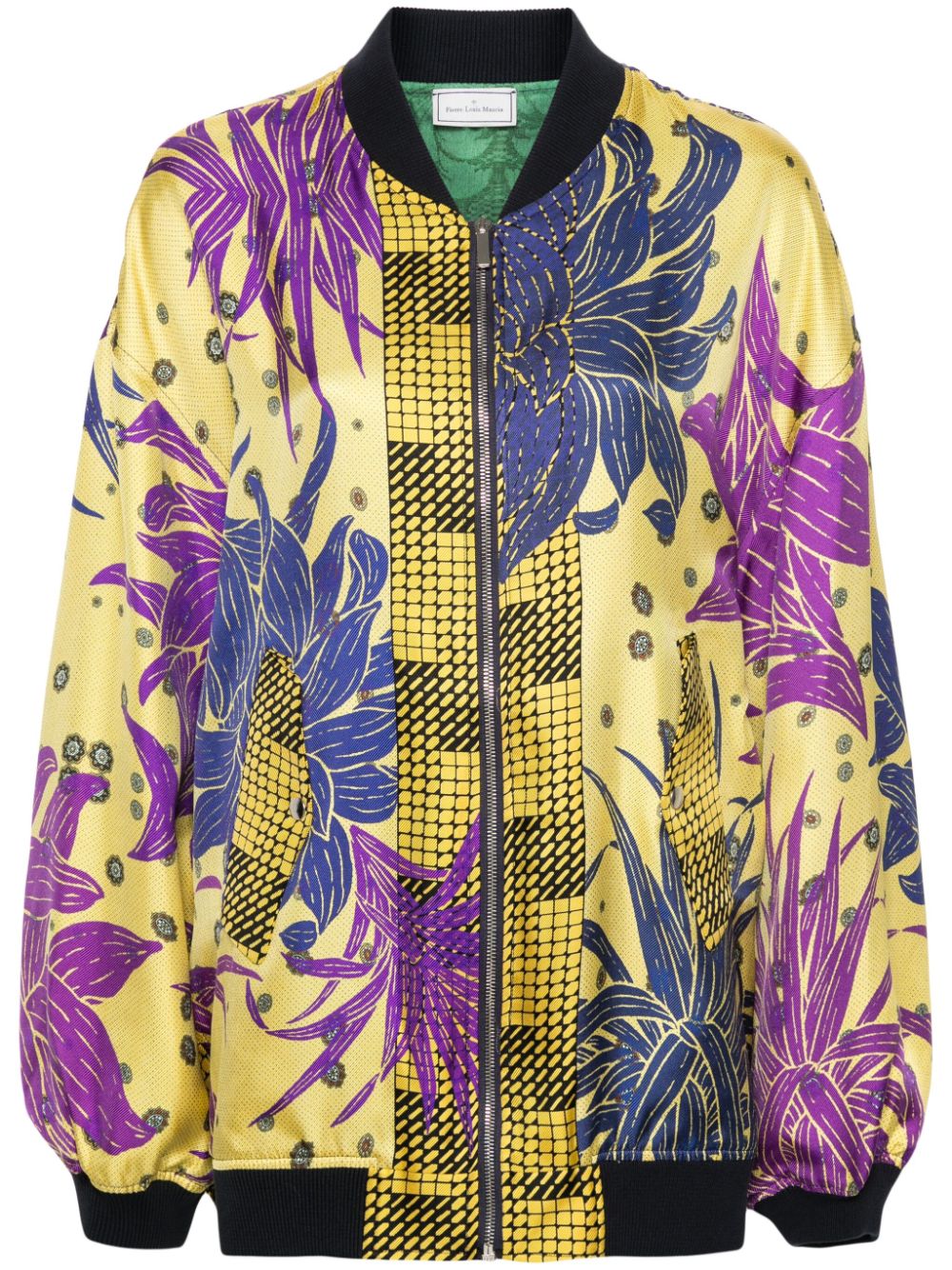 Pierre-louis Mascia Graphic-print Bomber Jacket In Yellow