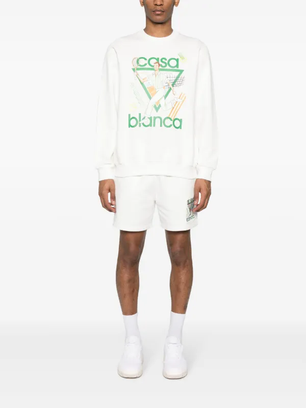 【CASABLANCA】Le Jeu スウェットシャツ ホワイト Casablanca Le Jeu organic-cotton Sweatshirt | White | FARFETCH