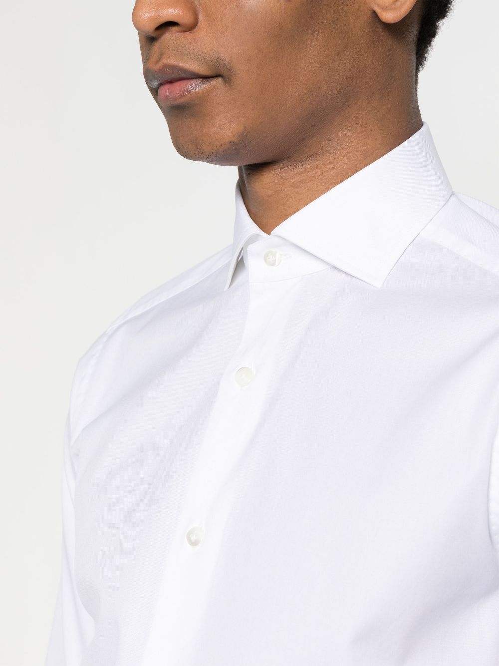 Shop D4.0 Plain Cotton Shirt In Weiss