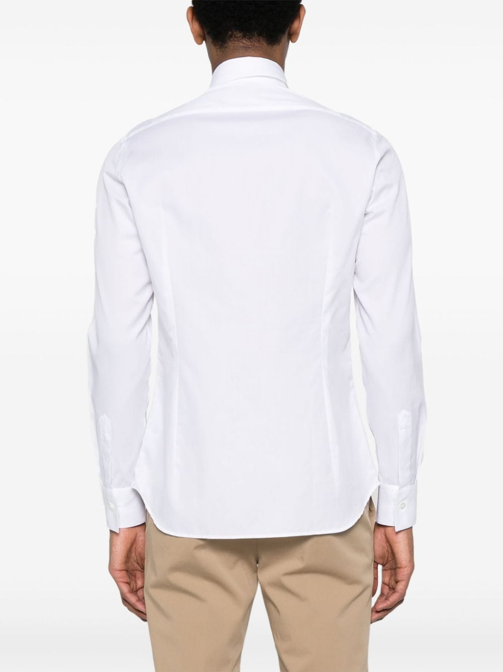 Shop D4.0 Plain Cotton Shirt In Weiss