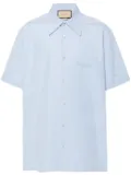 Gucci logo-embossed shirt - Blue