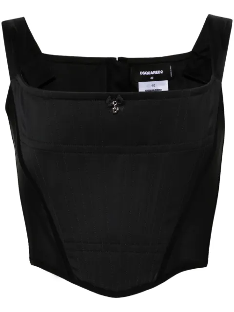 DSQUARED2 top estilo corset con paneles de malla