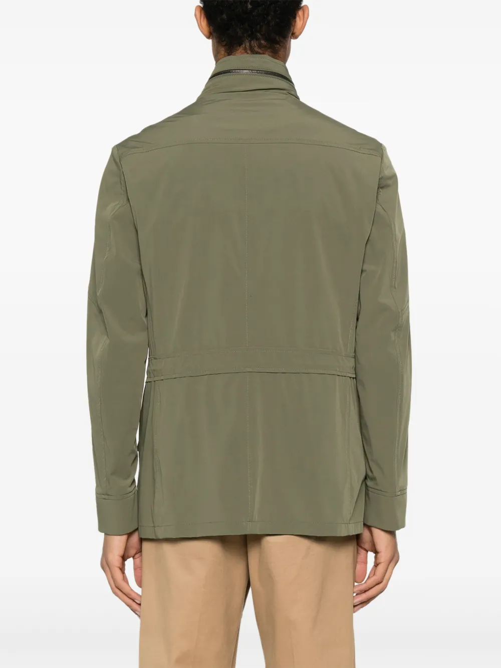 Shop Moorer High-neck Concealed-hood Jacket In Green