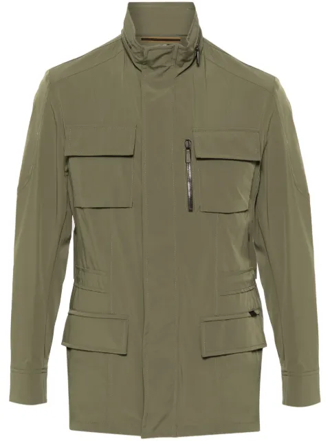 Moorer high-neck concealed-hood jacket
