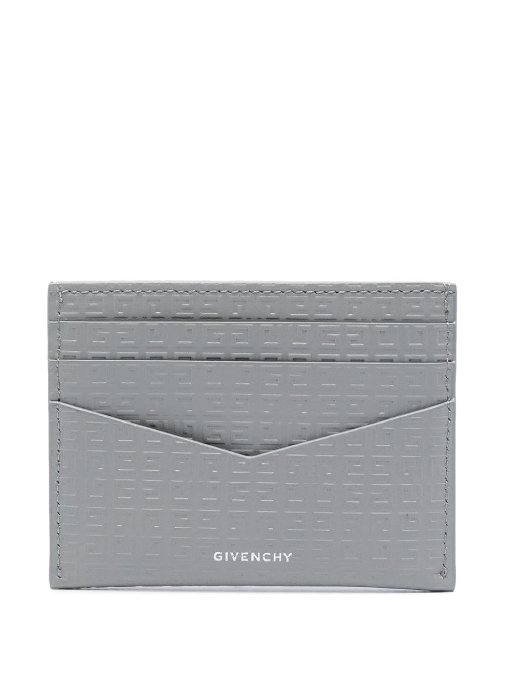 Shop Givenchy 4g-embossed Cardholder In Grey