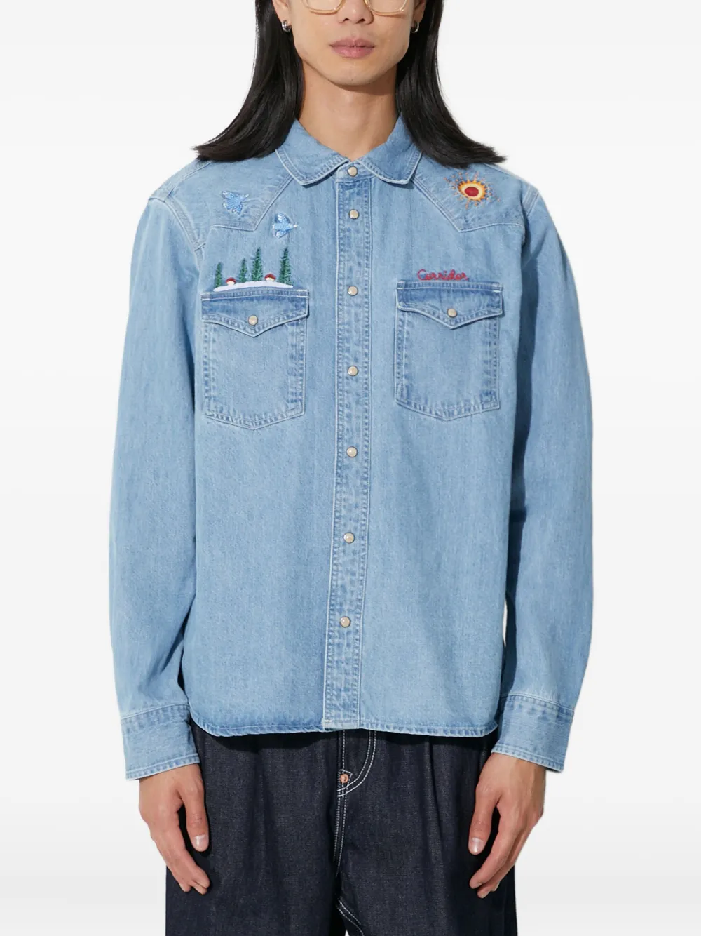Corridor embroidered denim shirt | Blue | Image 1