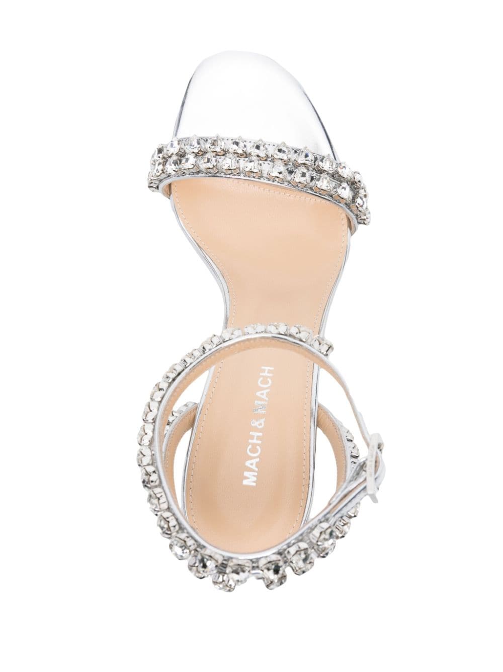 Shop Mach & Mach Audrey 95mm Crystal-embellished Sandals In Silver