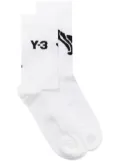 Y-3 x Adidas logo intarsia-knit socks - White