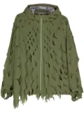 Post Archive Faction cut-out detail hooded jacket - Green