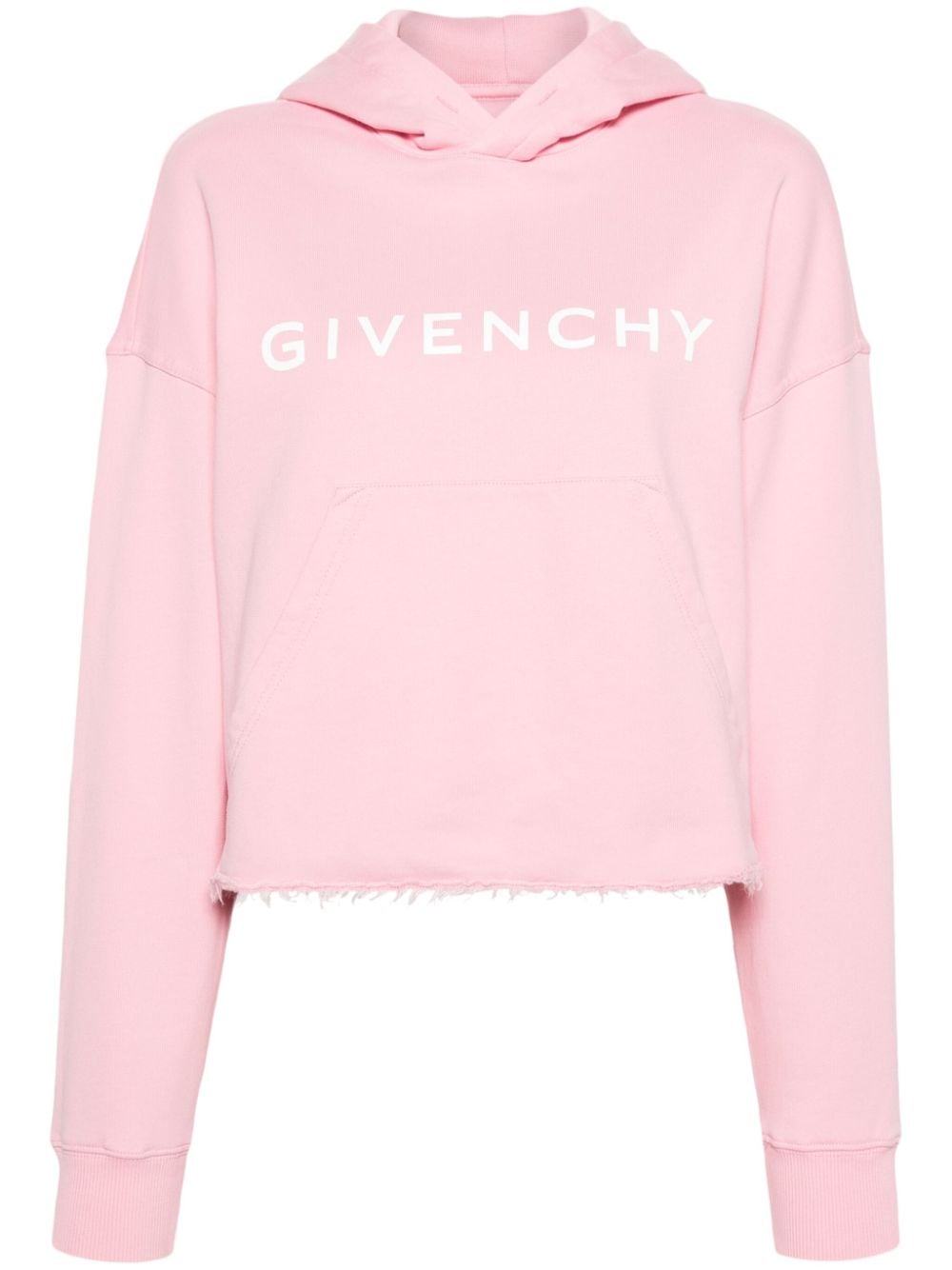 Givenchy Logo印花棉连帽衫 In Pink