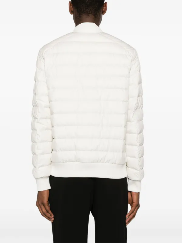 Moncler white bomber jacket discount