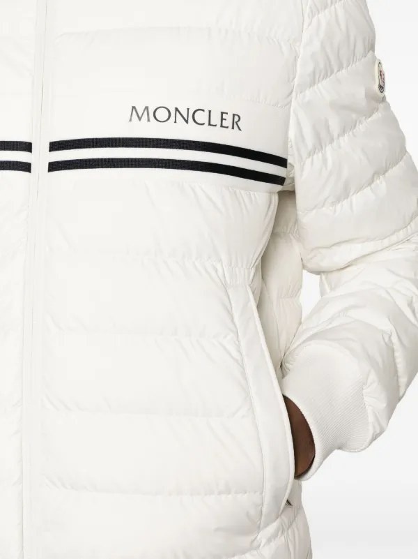 Moncler white bomber jacket best sale