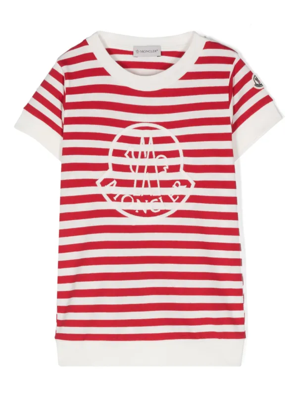キッズ用トップス MONCLER Logo embroidery t-shirt Moncler cotton t-shirts with embroidered logo for boys
