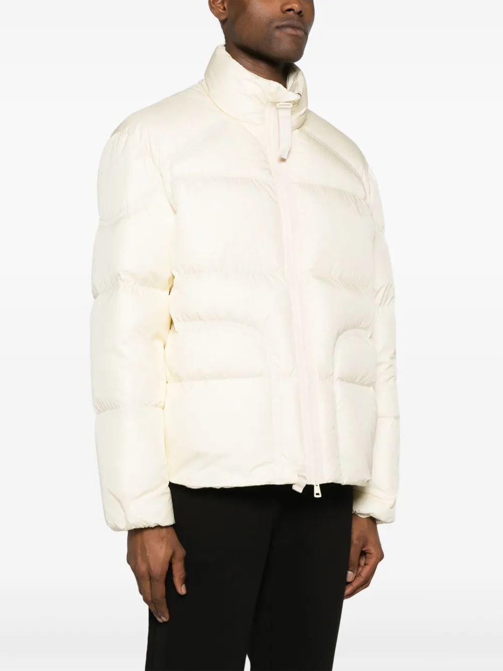 Moncler Donsjack met logopatch Beige