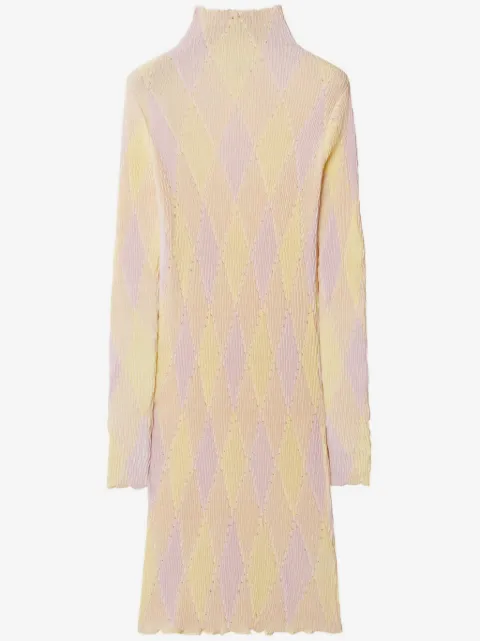 Burberry argyle ribbed-knit dress