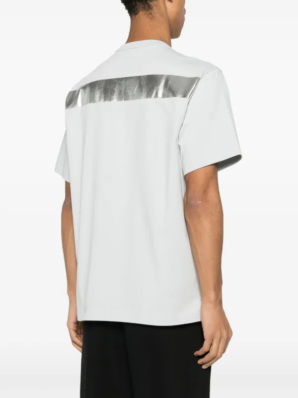 Helmut Lang metallic-detail Cotton T-shirt | Blue | FARFETCH
