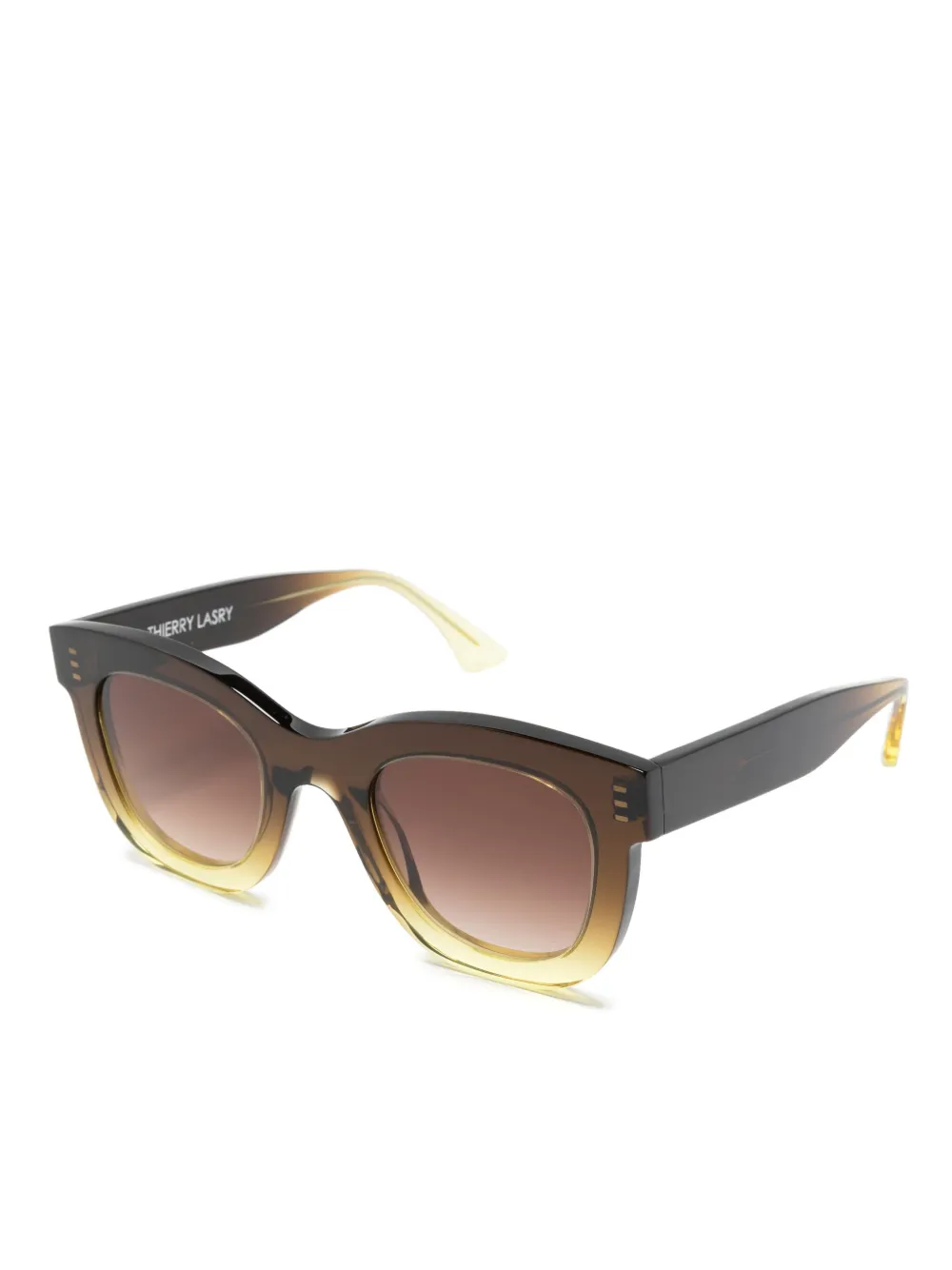 Thierry Lasry Gambly zonnebril met rechthoekig montuur Bruin