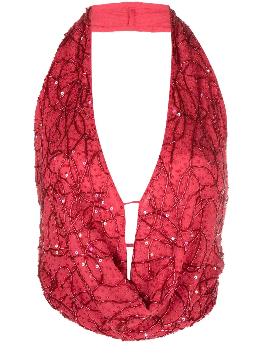 Cult Gaia Ballina Open Back Top In Red