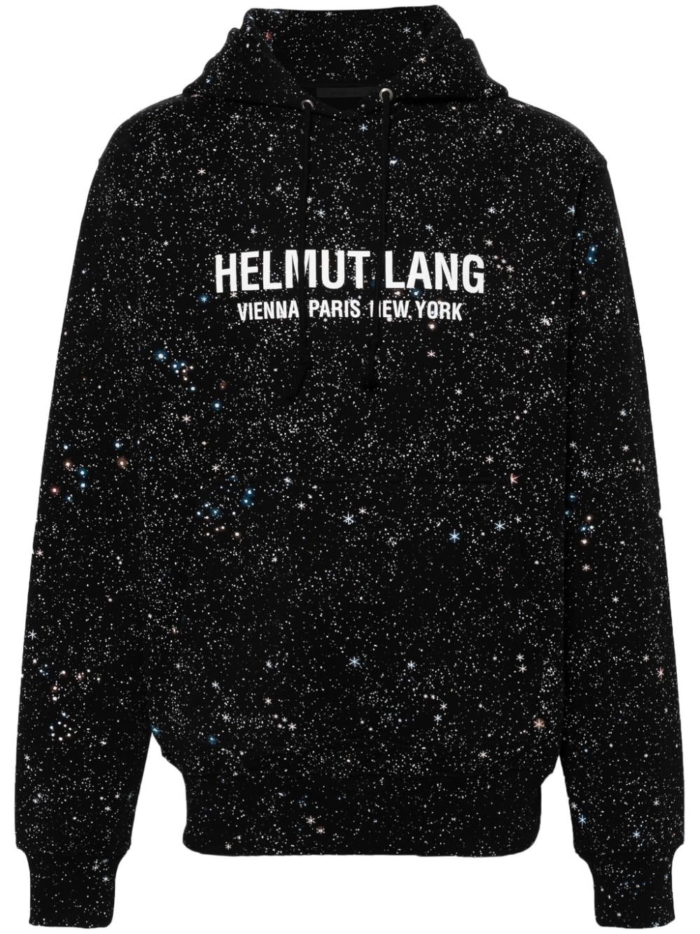 Shop Helmut Lang Space Logo-print Hoodie In Black